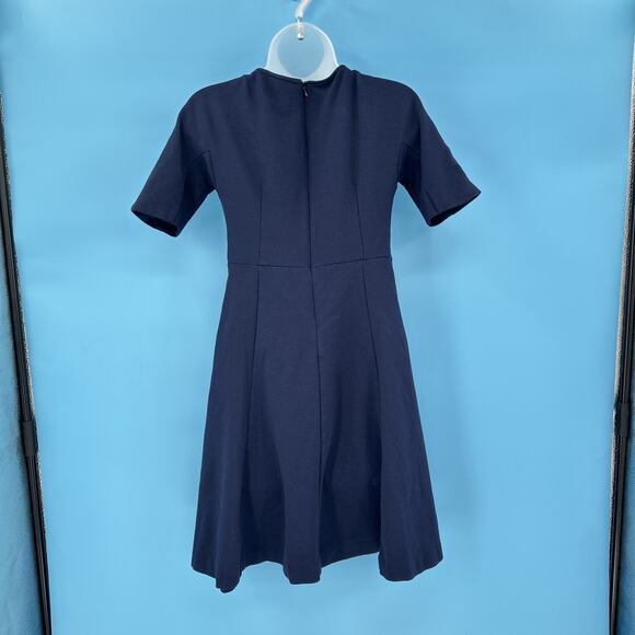 Boden Dress Womens 4R Navy Blue Short Sleeve Fit Flare Modal Blend Knee Length - Picture 4 of 9